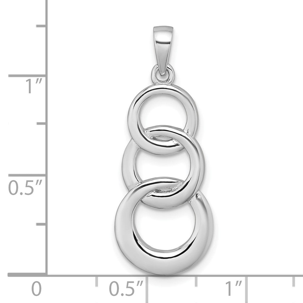 Sterling Silver Rhodium-plated Polished Triple Circle Pendant QG7158P