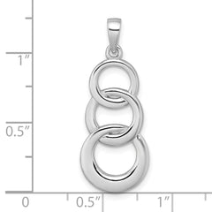 Sterling Silver Rhodium-plated Polished Triple Circle Pendant QG7158P