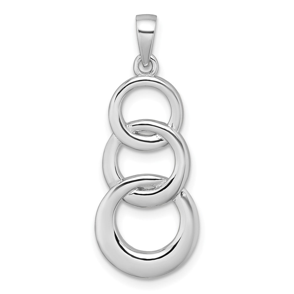 Sterling Silver Rhodium-plated Polished Triple Circle Pendant QG7158P