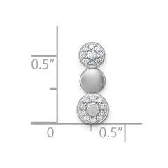 Sterling Silver Rhodium-plated Polished and Satin CZ  3-Circles Chain Slide Pendant QG7161P