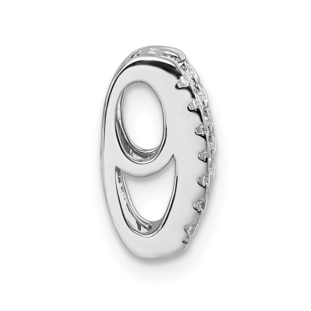 Sterling Silver Rhodium-plated Pave CZ Rectangle Chain Slide Pendant QG7172P