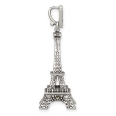 Sterling Silver Antiqued Marcasite 3-D Eiffel Tower Pendant QG7195P