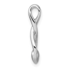 Sterling Silver Rhodium-plated Polished and Brushed Fancy Teardrop Heart Chain Slide QG7197P