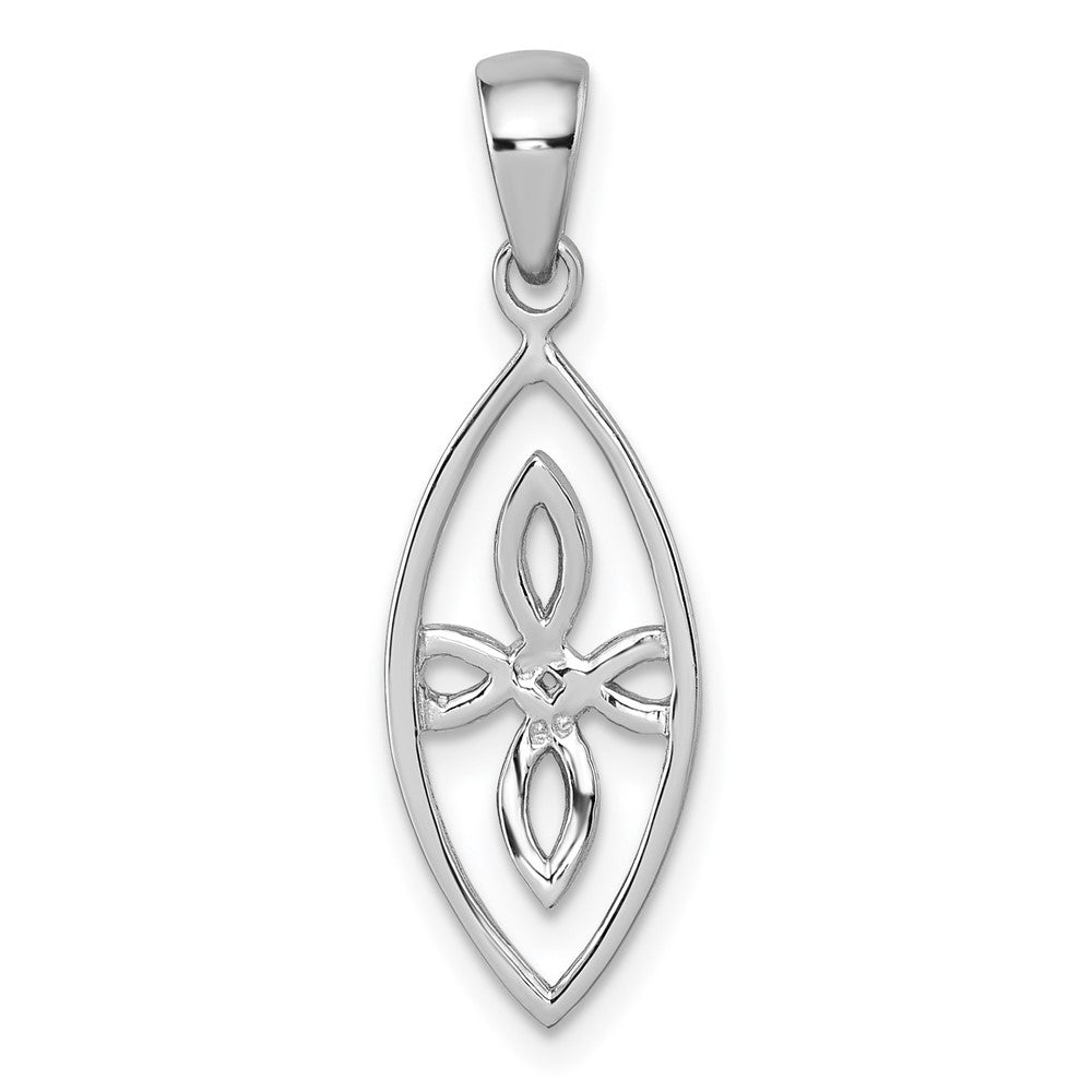 Sterling Silver Rhodium-plated Polished Fancy Celtic Knot Pendant QG7213P
