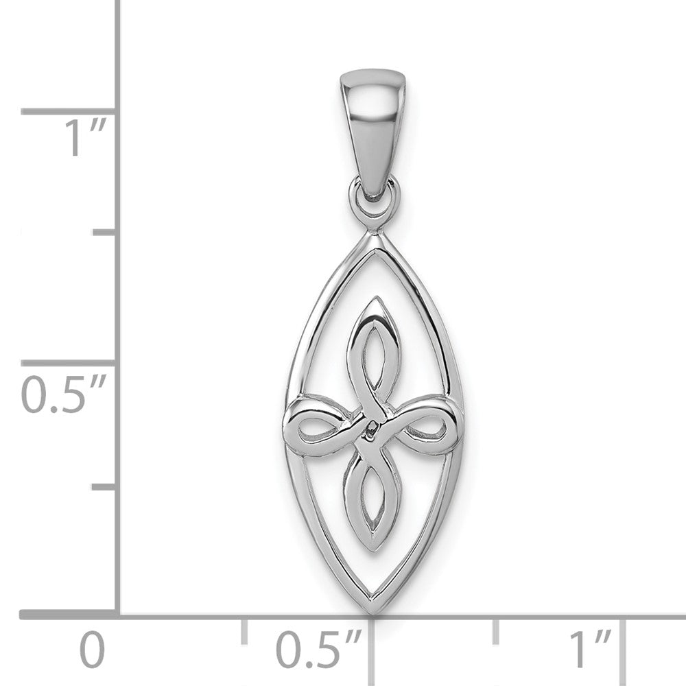 Sterling Silver Rhodium-plated Polished Fancy Celtic Knot Pendant QG7213P