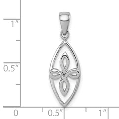 Sterling Silver Rhodium-plated Polished Fancy Celtic Knot Pendant QG7213P