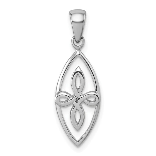 Sterling Silver Rhodium-plated Polished Fancy Celtic Knot Pendant QG7213P