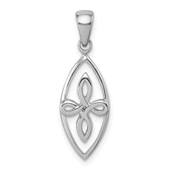 Sterling Silver Rhodium-plated Polished Fancy Celtic Knot Pendant QG7213P