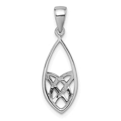 Sterling Silver Rhodium-plated Polished Fancy Celtic Design Pendant QG7214P