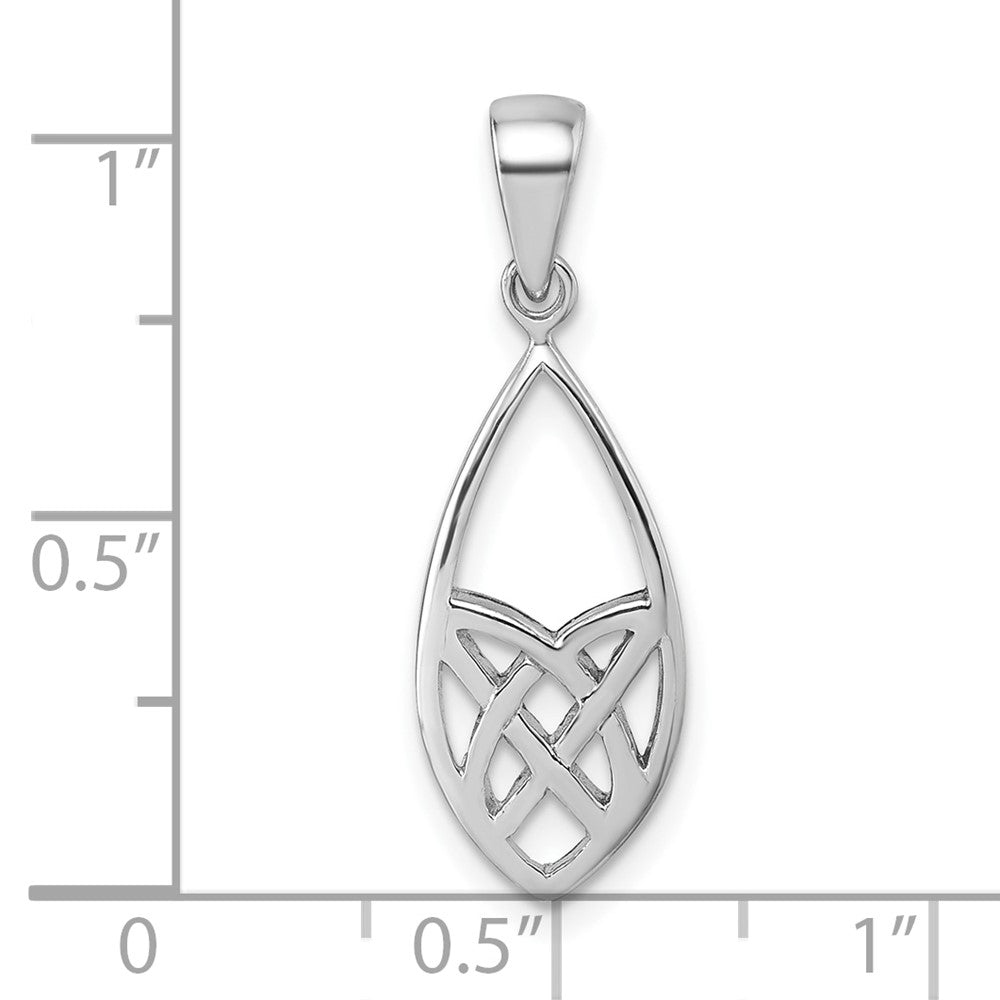 Sterling Silver Rhodium-plated Polished Fancy Celtic Design Pendant QG7214P