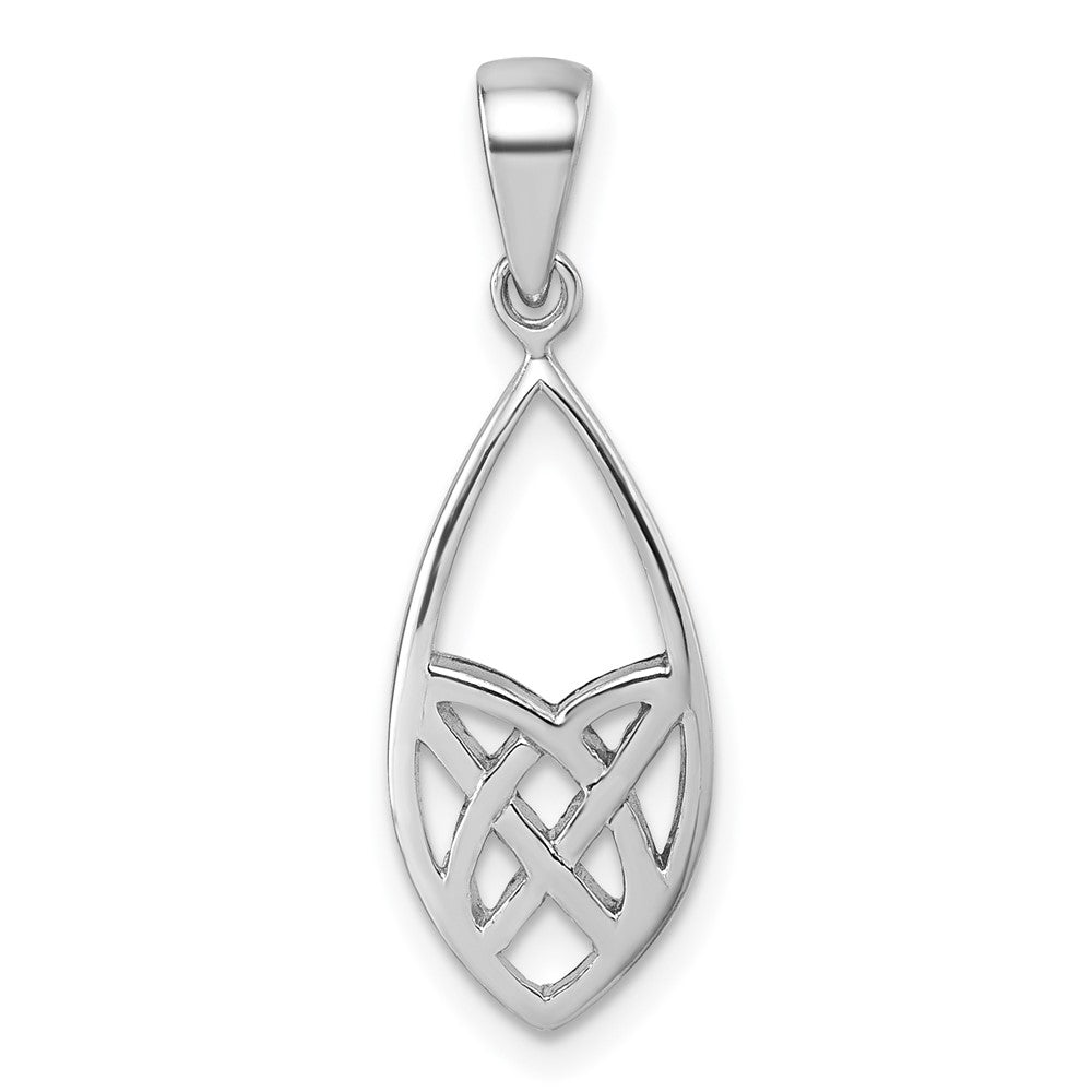 Sterling Silver Rhodium-plated Polished Fancy Celtic Design Pendant QG7214P