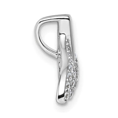 Sterling Silver Rhodium-plated CZ Whale Tail Pendant QG7240P