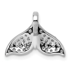 Sterling Silver Rhodium-plated CZ Whale Tail Pendant QG7240P