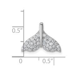 Sterling Silver Rhodium-plated CZ Whale Tail Pendant QG7240P