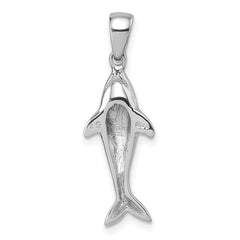 Sterling Silver Rhodium-plated Polished Shark Pendant QG7242P