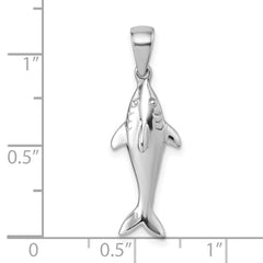 Sterling Silver Rhodium-plated Polished Shark Pendant QG7242P