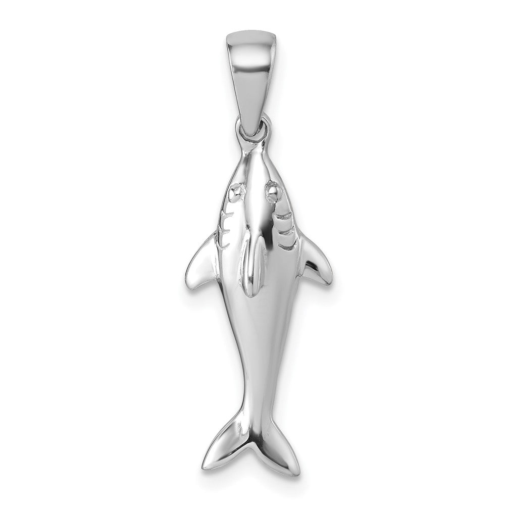 Sterling Silver Rhodium-plated Polished Shark Pendant QG7242P