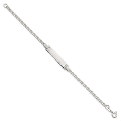 Sterling Silver Polished Curb Link Childrens 6.25 Inch ID Bracelet QG7247-6.25