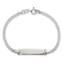 Sterling Silver Polished Curb Link Childrens 6.25 Inch ID Bracelet QG7247-6.25