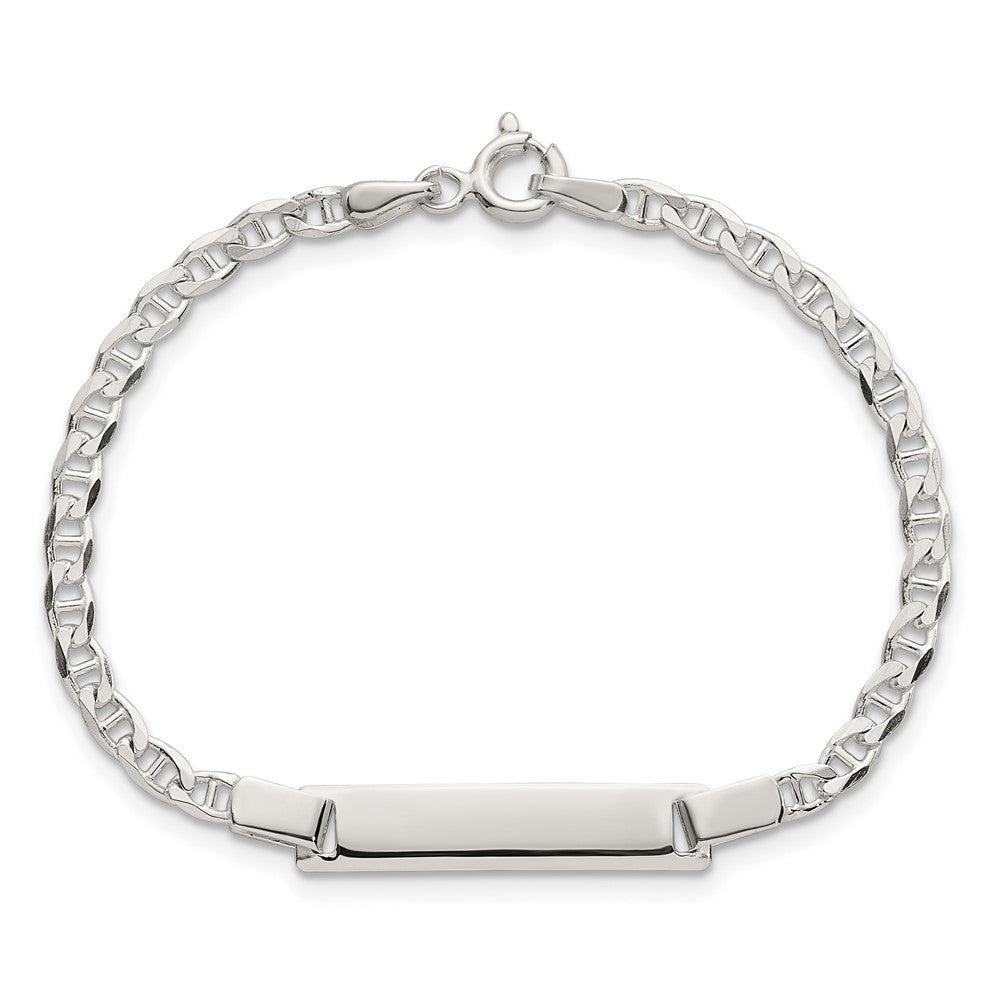 Sterling Silver Polished Anchor Link Childrens 6 Inch ID Bracelet QG7248-6