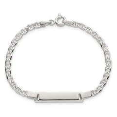 Sterling Silver Polished Anchor Link Childrens 6 Inch ID Bracelet QG7248-6