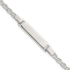 Sterling Silver Polished Anchor Link Childrens 6 Inch ID Bracelet QG7248-6