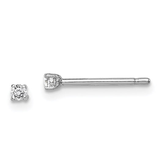 QGK164 Sterling Silver Madi K Rhodium-plated 2mm Round CZ Children's Stud Earrings
