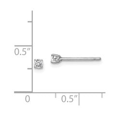 QGK165 Sterling Silver Madi K Rhodium-plated 2.5mm Round CZ Children's Stud Earrings