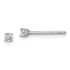 QGK165 Sterling Silver Madi K Rhodium-plated 2.5mm Round CZ Children's Stud Earrings