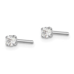 QGK166 Sterling Silver Madi K Rhodium-plated 3mm Round CZ Children's Stud Earrings