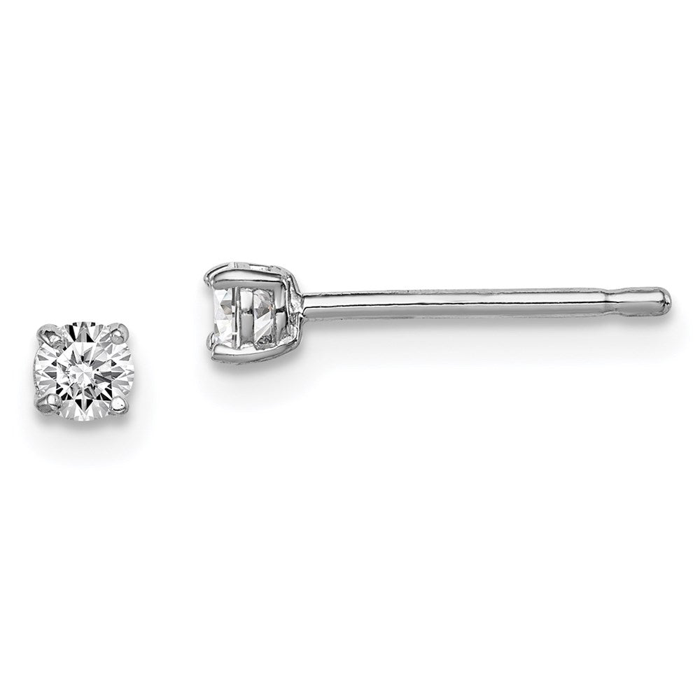 QGK166 Sterling Silver Madi K Rhodium-plated 3mm Round CZ Children's Stud Earrings