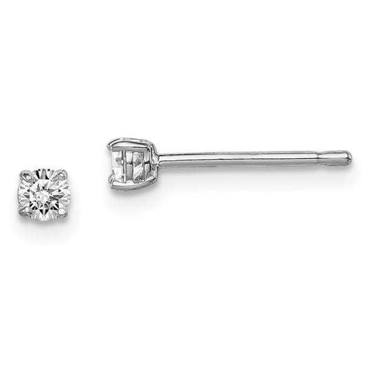 QGK166 Sterling Silver Madi K Rhodium-plated 3mm Round CZ Children's Stud Earrings