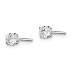 QGK167 Sterling Silver Madi K Rhodium-plated 4mm Round CZ Children's Stud Earrings