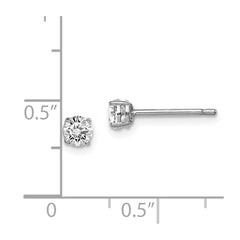 QGK167 Sterling Silver Madi K Rhodium-plated 4mm Round CZ Children's Stud Earrings