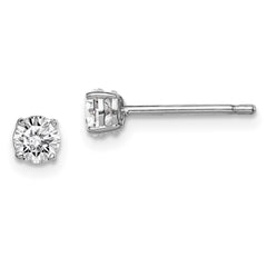 QGK167 Sterling Silver Madi K Rhodium-plated 4mm Round CZ Children's Stud Earrings