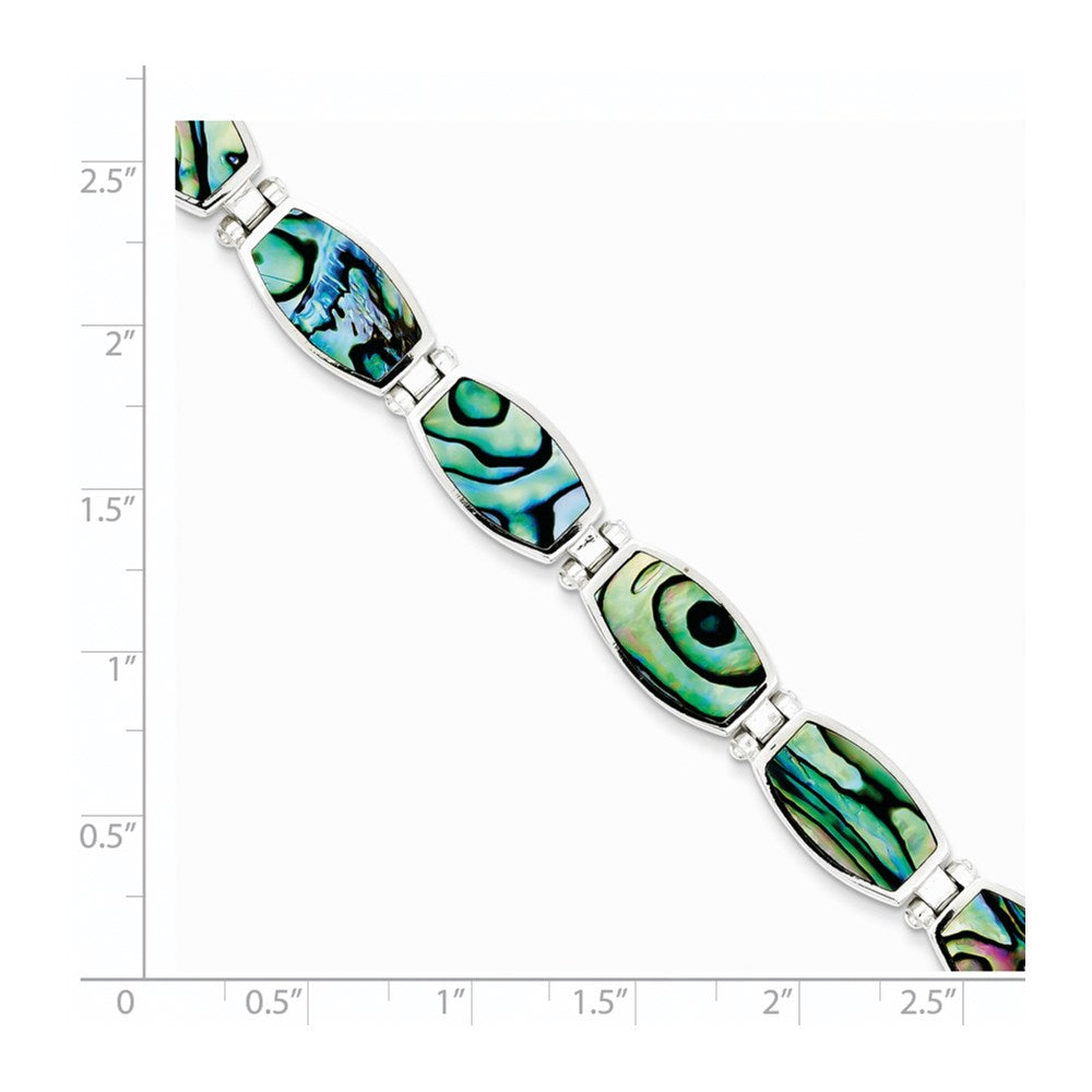 Sterling Silver Abalone Bracelet QH1032-7.25