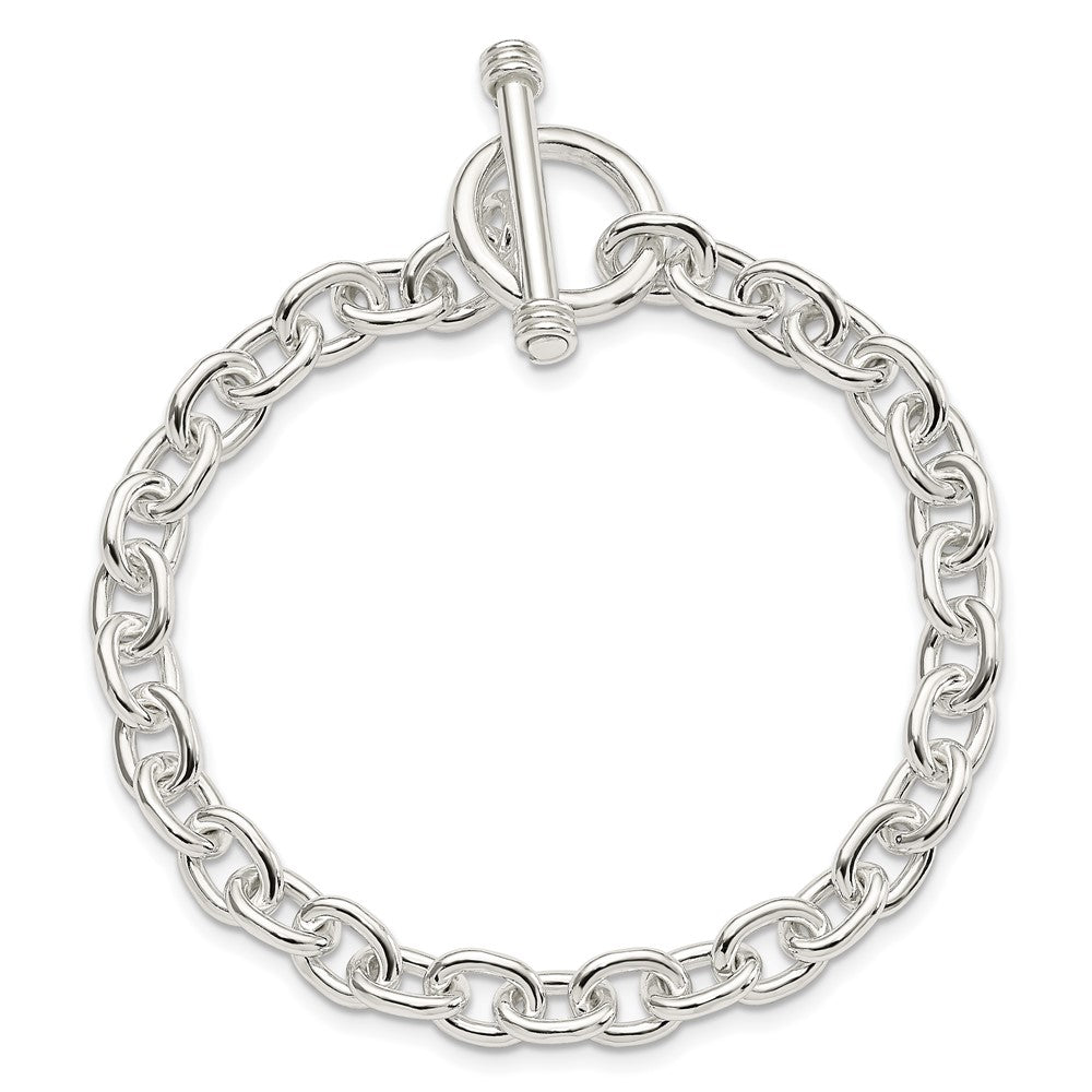 Sterling Silver 7.75inch Polished Fancy Link Toggle Bracelet QH124-7.75