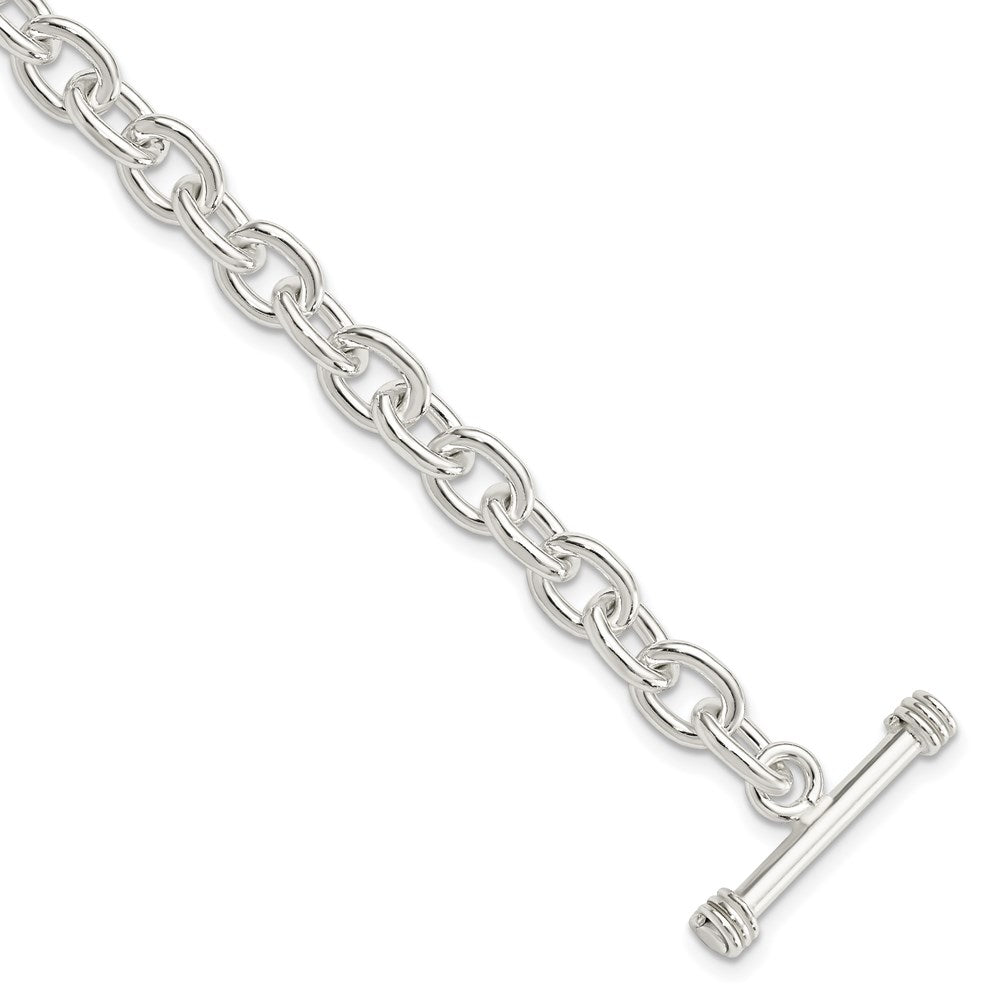 Sterling Silver 7.75inch Polished Fancy Link Toggle Bracelet QH124-7.75
