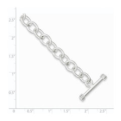 Sterling Silver 7.75inch Polished Fancy Link Toggle Bracelet QH130-7.75