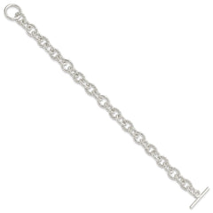 Sterling Silver 7.75inch Polished Fancy Link Toggle Bracelet QH147-7.75
