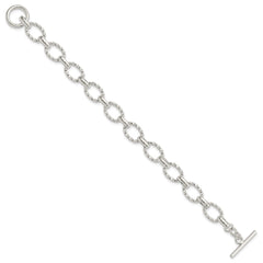 Sterling Silver 8.75inch Polished Fancy Link Toggle Bracelet QH155-8.75
