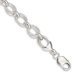 Sterling Silver 7.5inch Fancy Link Bracelet QH174-7.5