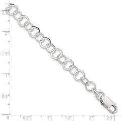 Sterling Silver 7.5inch Fancy Link Bracelet QH211-7.5