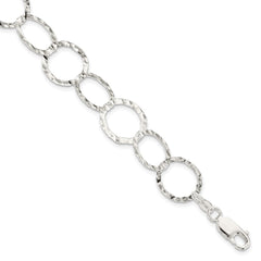 Sterling Silver Fancy Hammered Bracelet QH2427-7.5