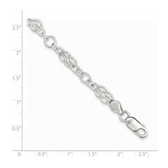 Sterling Silver 7.5inch Polished Fancy Knot-Link Bracelet QH332-7.5