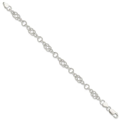 Sterling Silver 7.5inch Polished Fancy Knot-Link Bracelet QH332-7.5