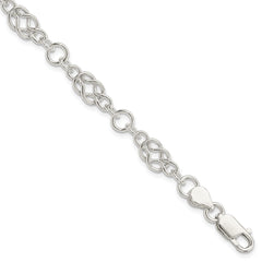 Sterling Silver 7.5inch Polished Fancy Knot-Link Bracelet QH332-7.5