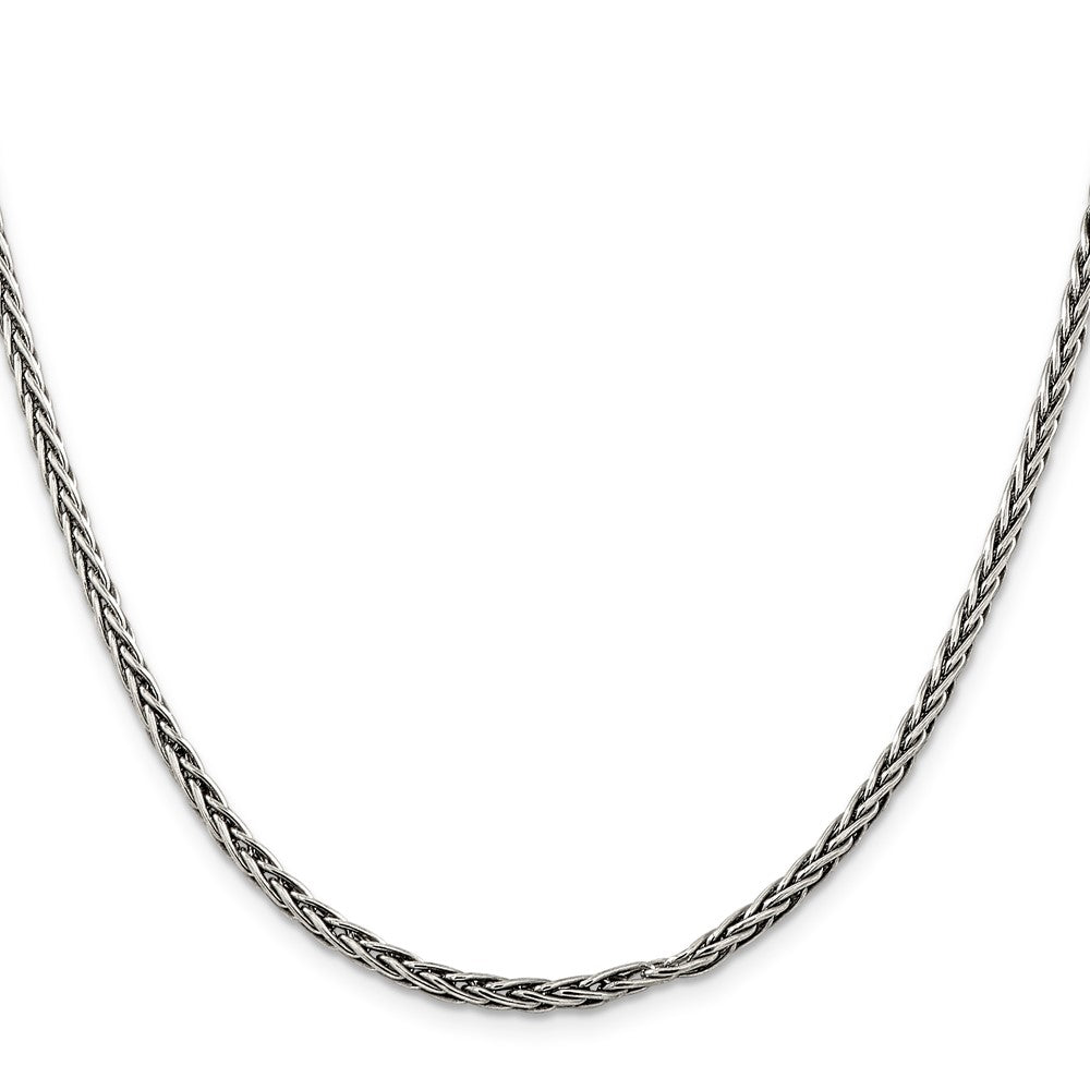 Sterling Silver Antiqued 3.25mm Solid Square Spiga ChainQH369