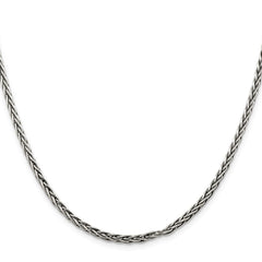 Sterling Silver Antiqued 3.25mm Solid Square Spiga ChainQH369