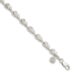 Sterling Silver Skull Bracelet QH4480-7